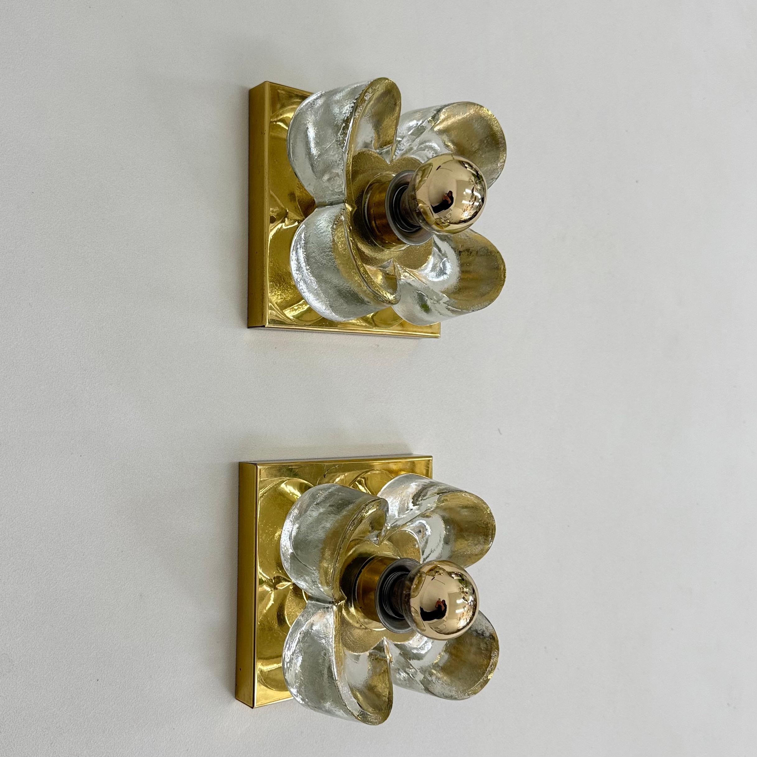 Late 20th Century Pair of Sische Leuchten wall lamps sconce , 1970s For Sale