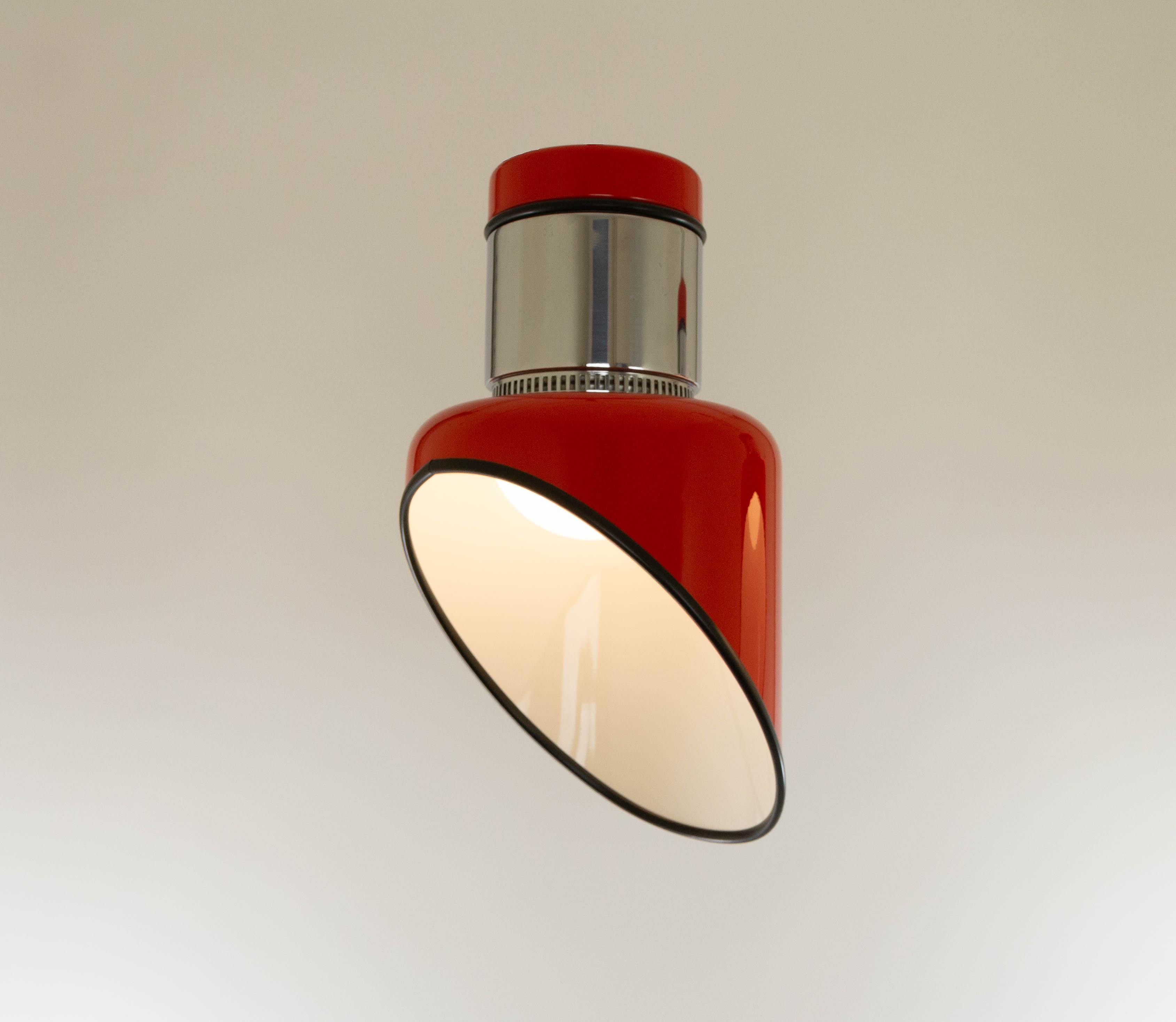 Mid-Century Modern Pair of Sisten Ceiling Lamps by Gianni Celada for Fontana Arte, 1970s For Sale