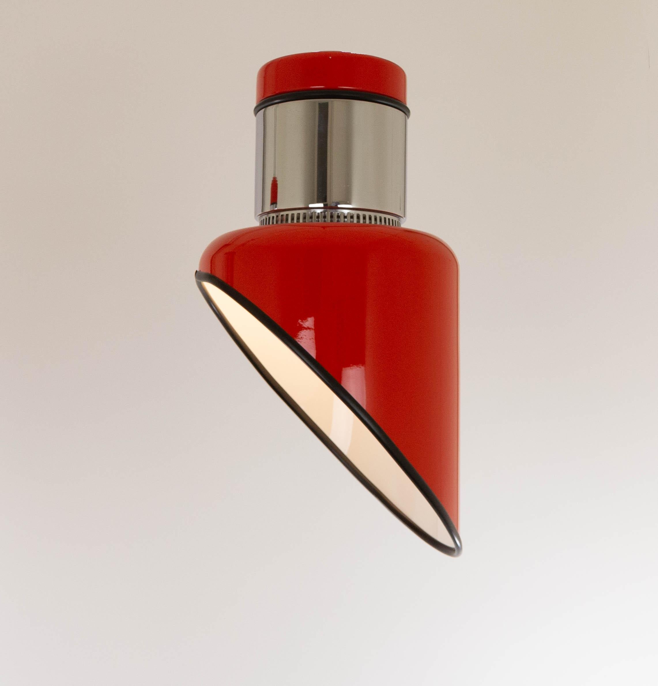 Italian Pair of Sisten Ceiling Lamps by Gianni Celada for Fontana Arte, 1970s For Sale