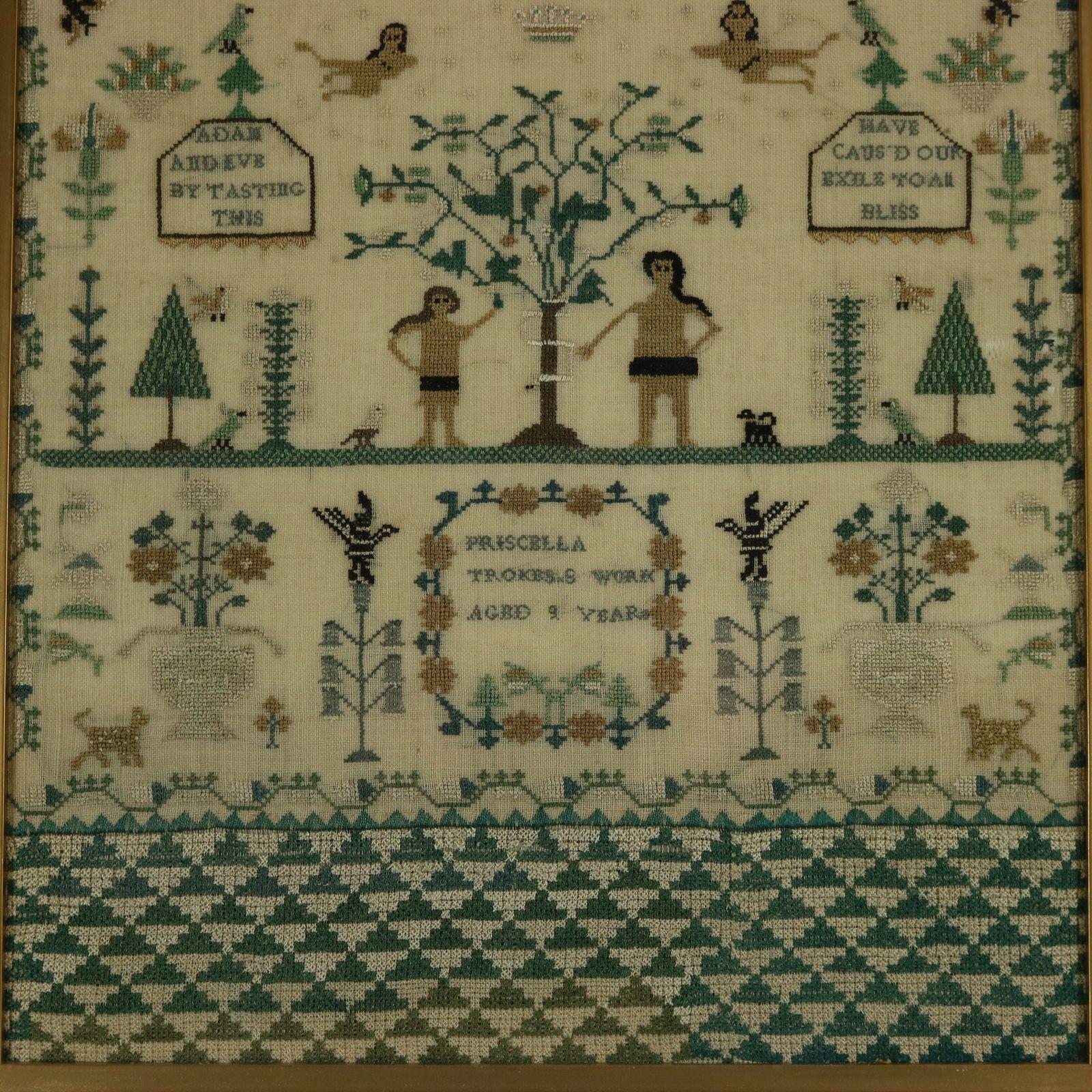 Early 19th Century Pair of Sister Samplers, 1810, Priscella and H Trokes For Sale