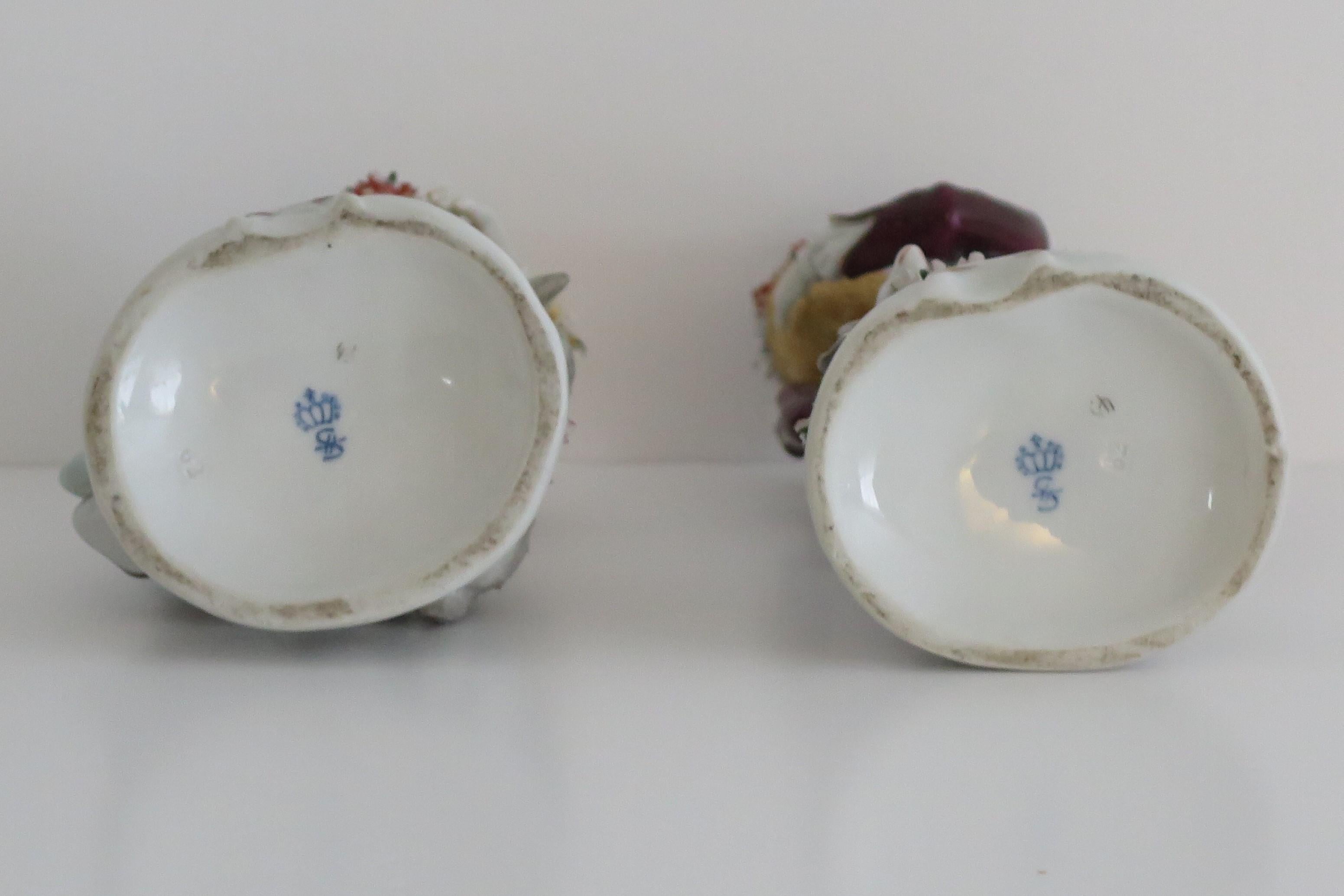 Pair of Sitzendorf Figures Porcelain Flower Sellers, German Fully Marked Ca 1920 For Sale 7