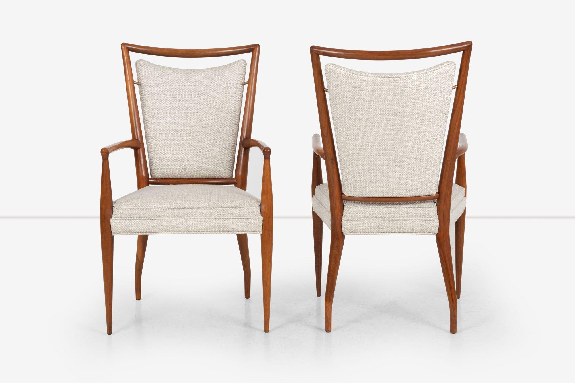 Pair of Six Dining Chairs by J. Stuart Clingman for Widdicomb In Good Condition For Sale In Chicago, IL