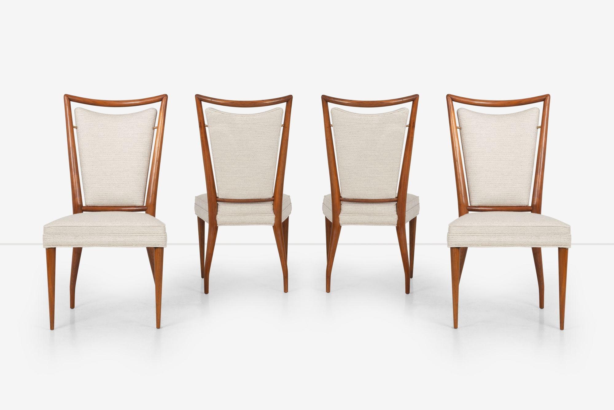 Mid-20th Century Pair of Six Dining Chairs by J. Stuart Clingman for Widdicomb For Sale