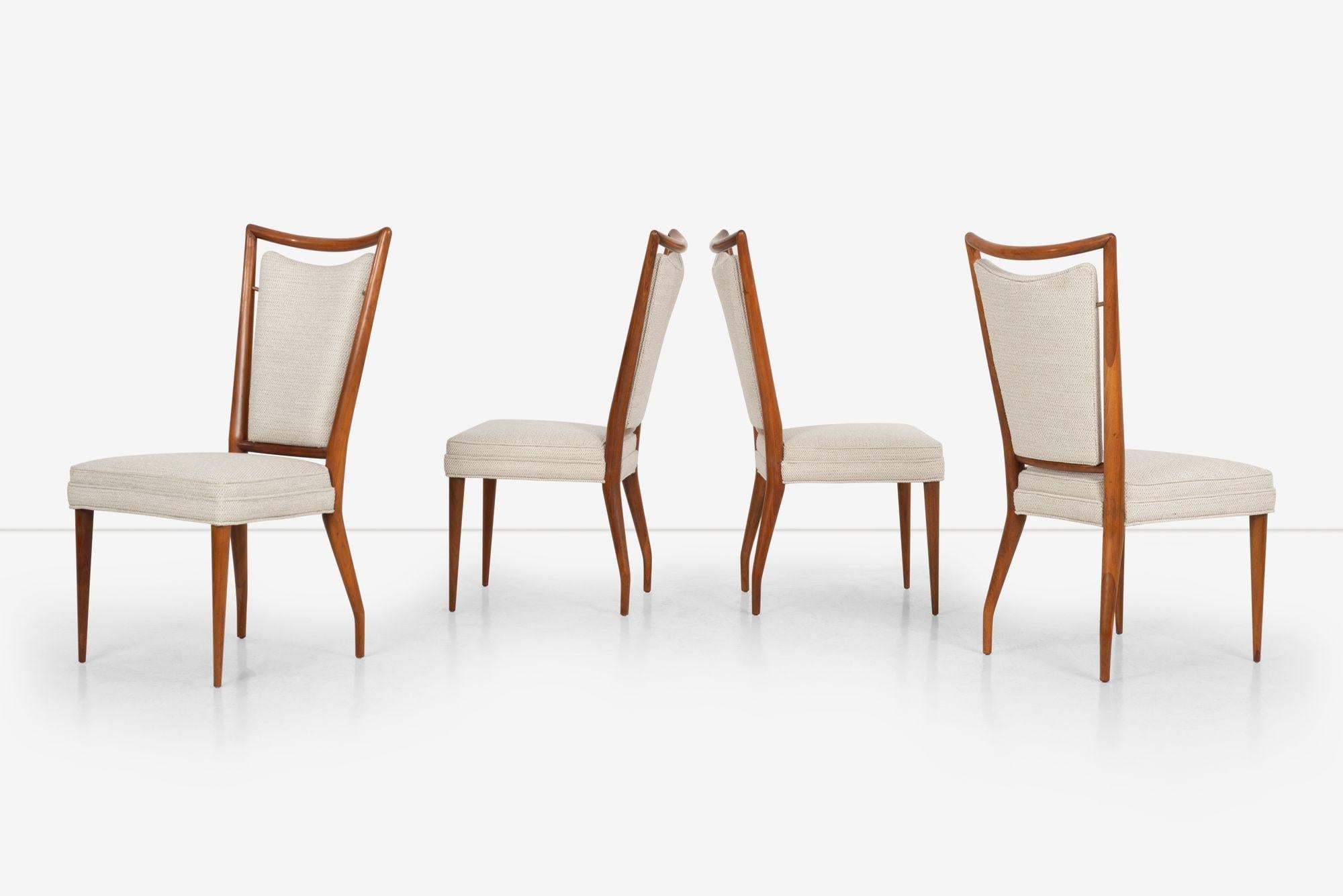Laiton Paire de six chaises de salle à manger par J. Stuart Clingman pour Widdicomb en vente