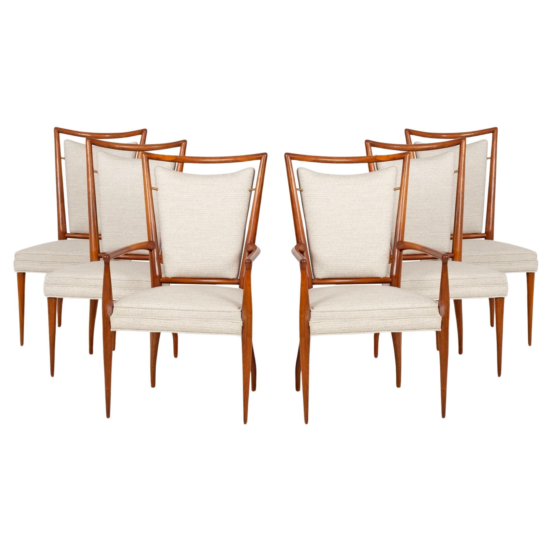 Pair of Six Dining Chairs by J. Stuart Clingman for Widdicomb