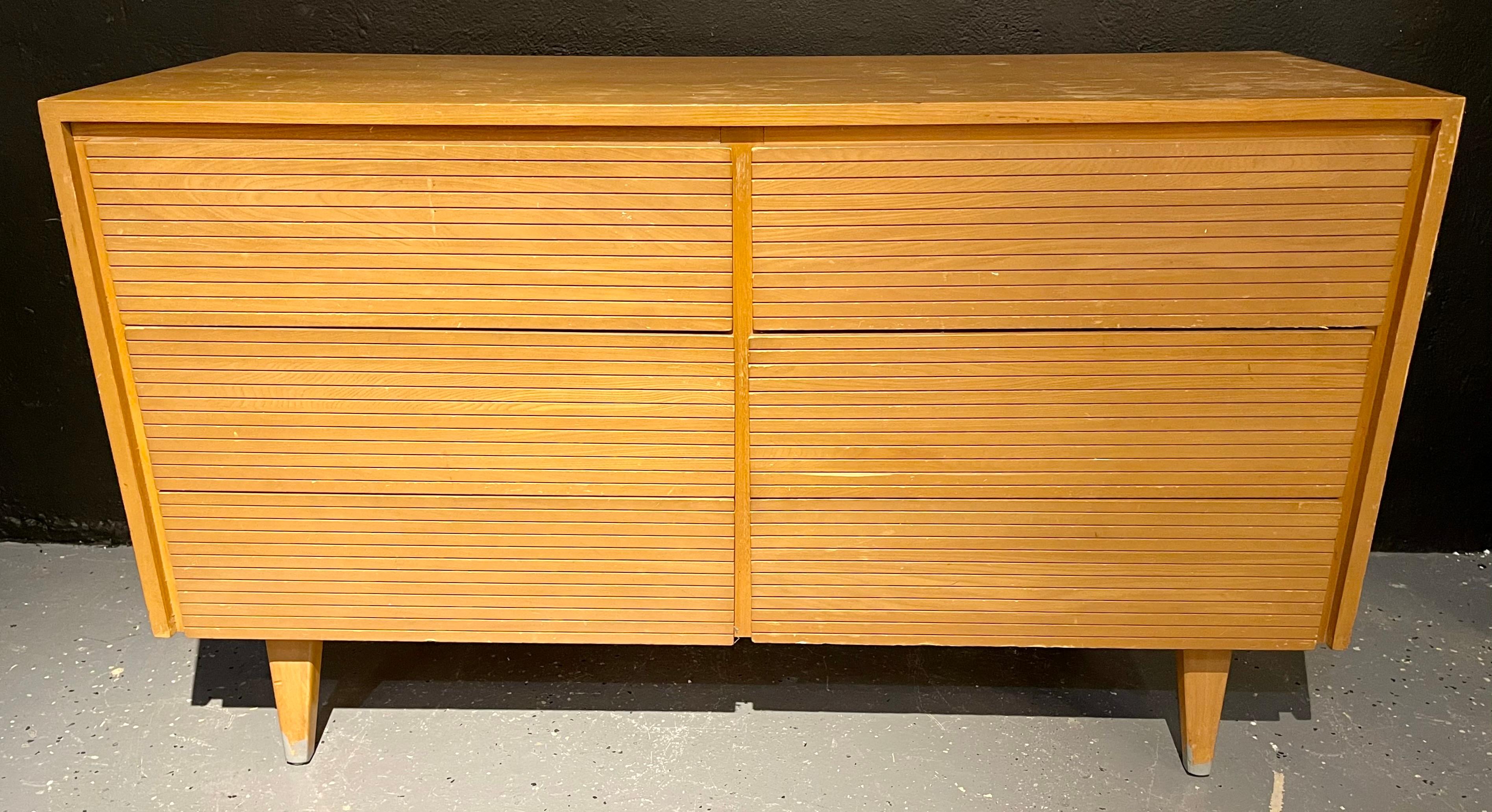 Mid-20th Century Pair of Six-Drawer Mid-Century Modern Commodes, Chests or Dresser