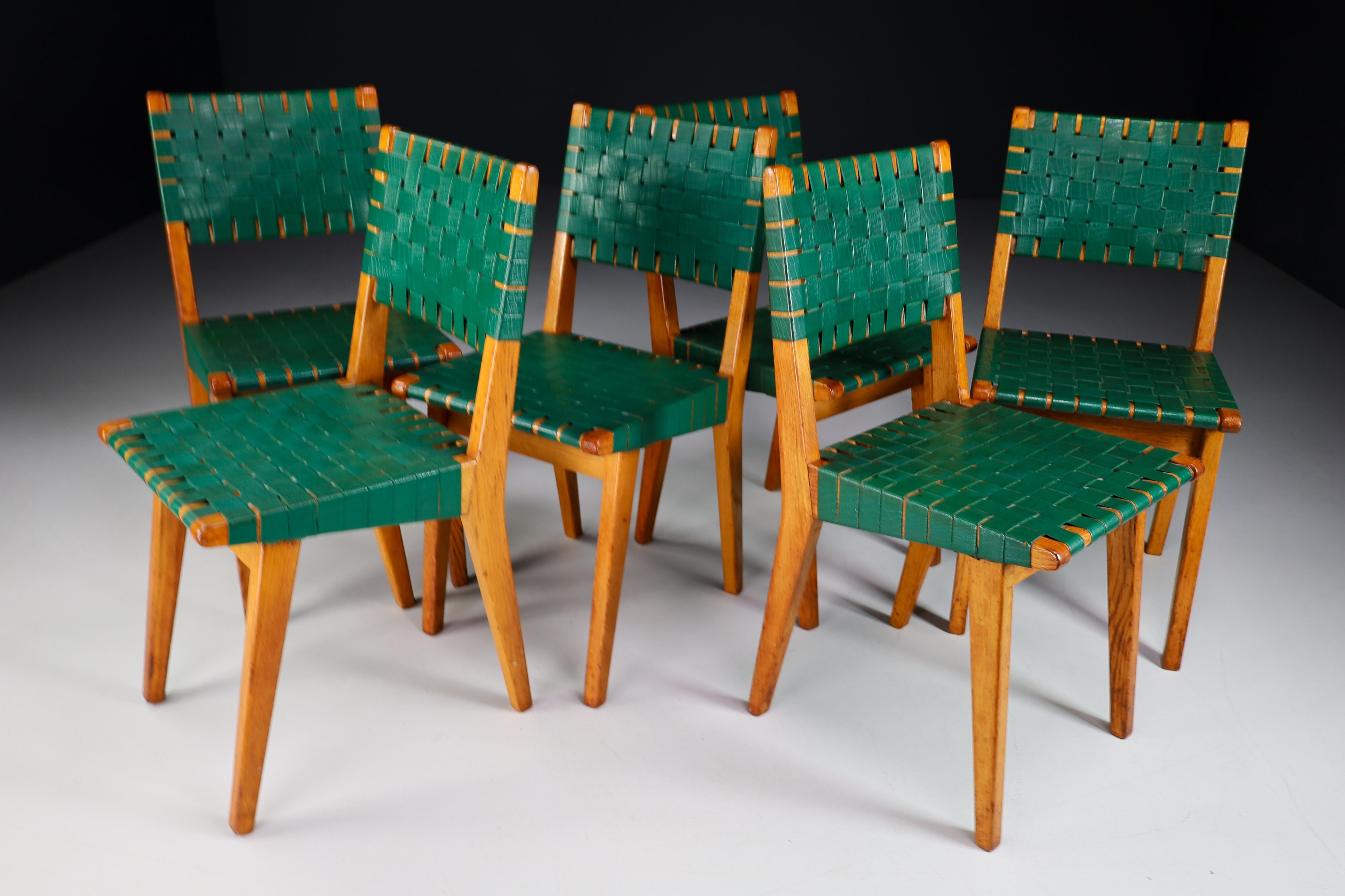 Pair of Six Jens Risom Side/Dining Room Chairs Model 666 for Walter Knoll 1950s 2