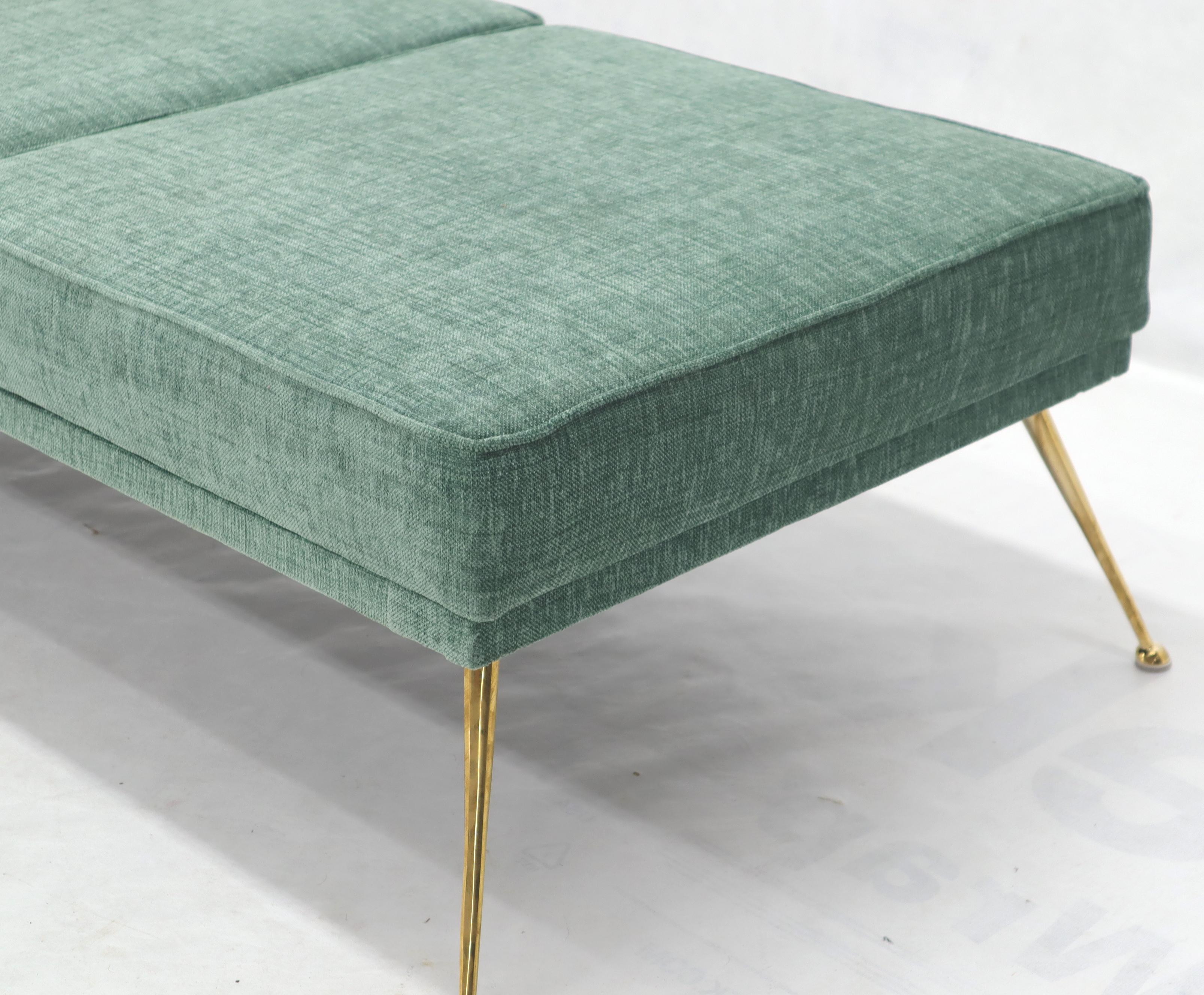 Pair of Six-Legged Brass Feet Italian Daybeds on Brass Feet For Sale 5