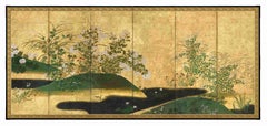 Pair of Six-Panel Screens, Flowers of the Four Seasons