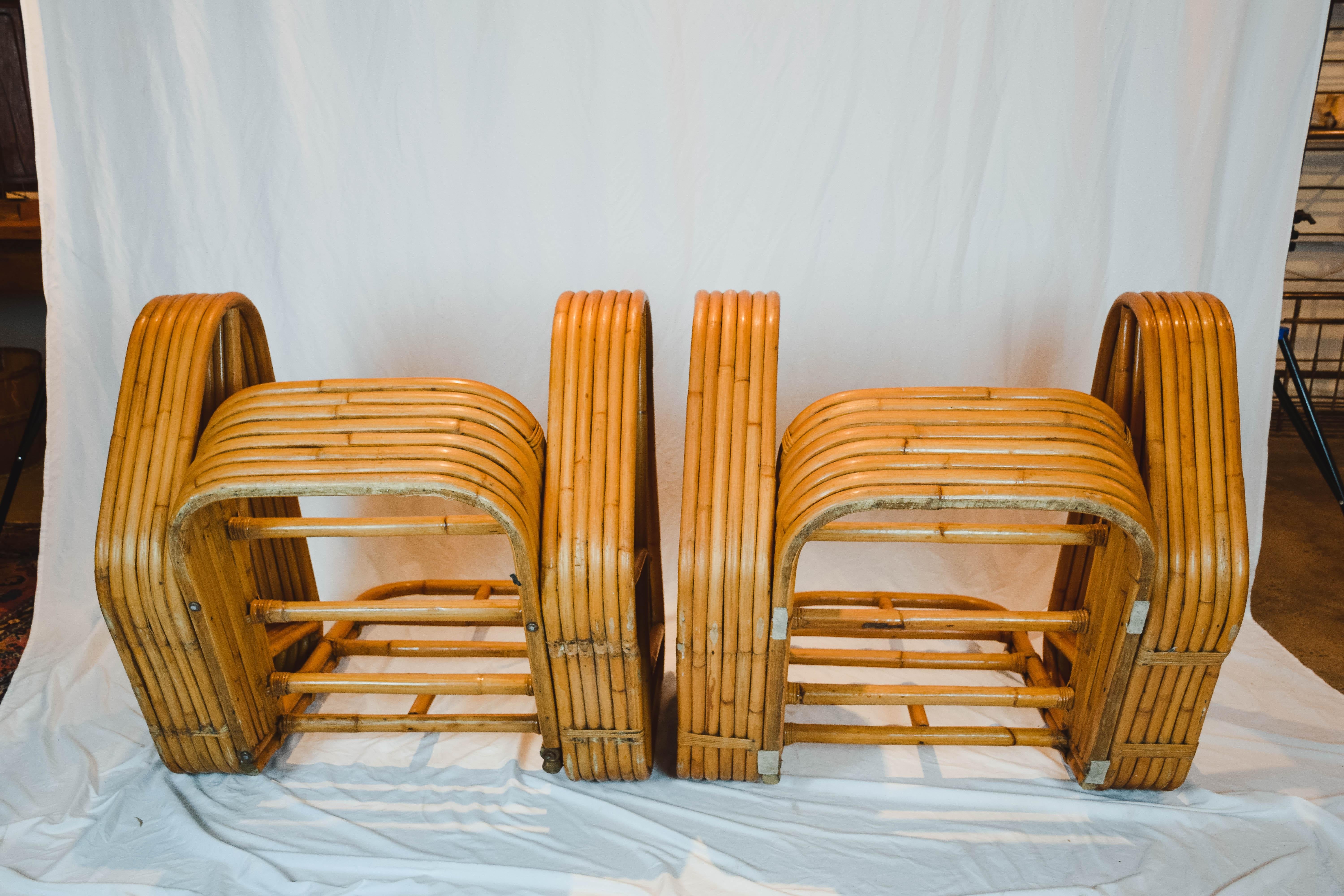 Pair of Six-Strand Pretzel Lounge Chairs Attributed to Paul Frankl 4