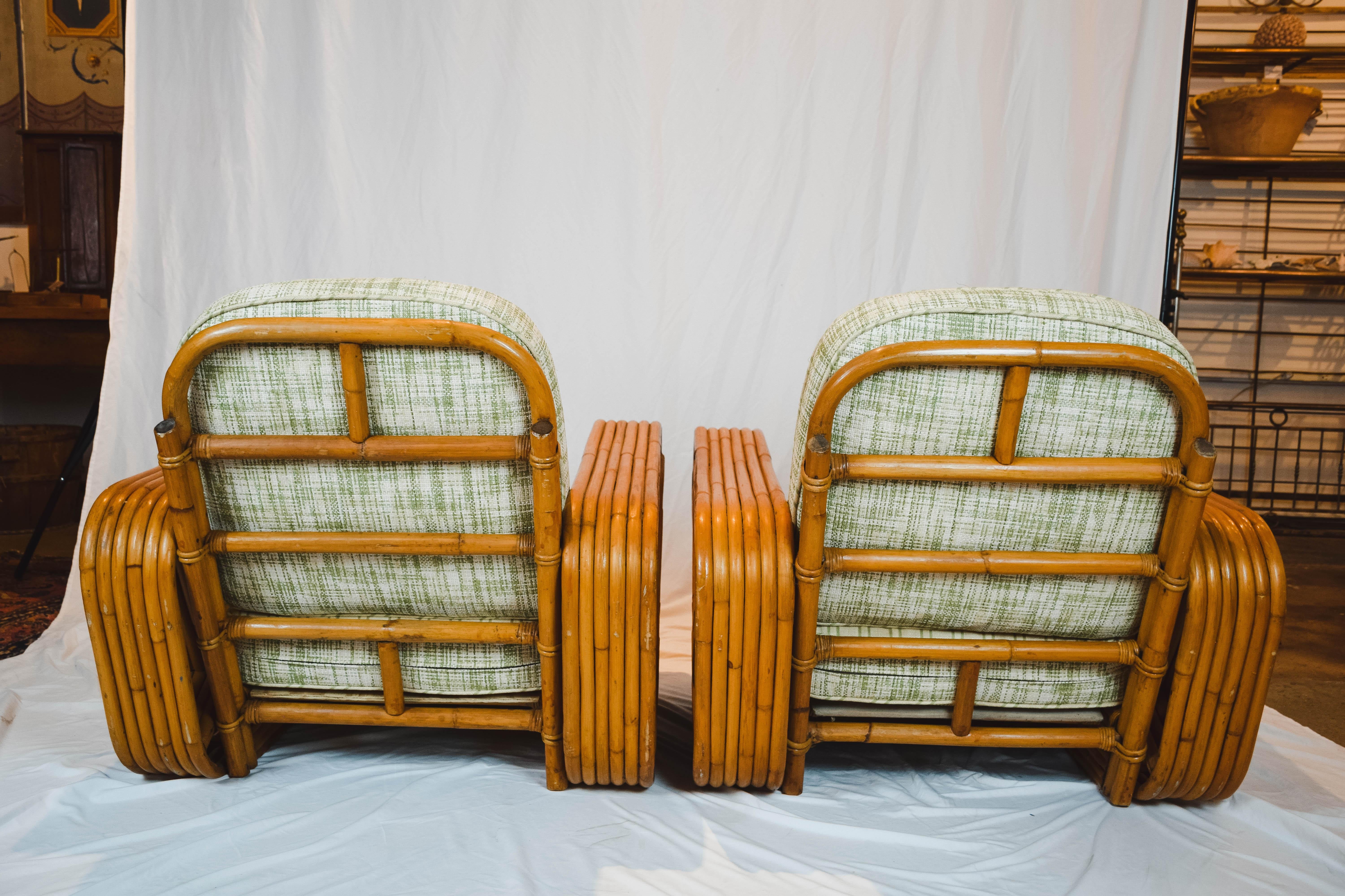 Pair of Six-Strand Pretzel Lounge Chairs Attributed to Paul Frankl In Good Condition In Houston, TX