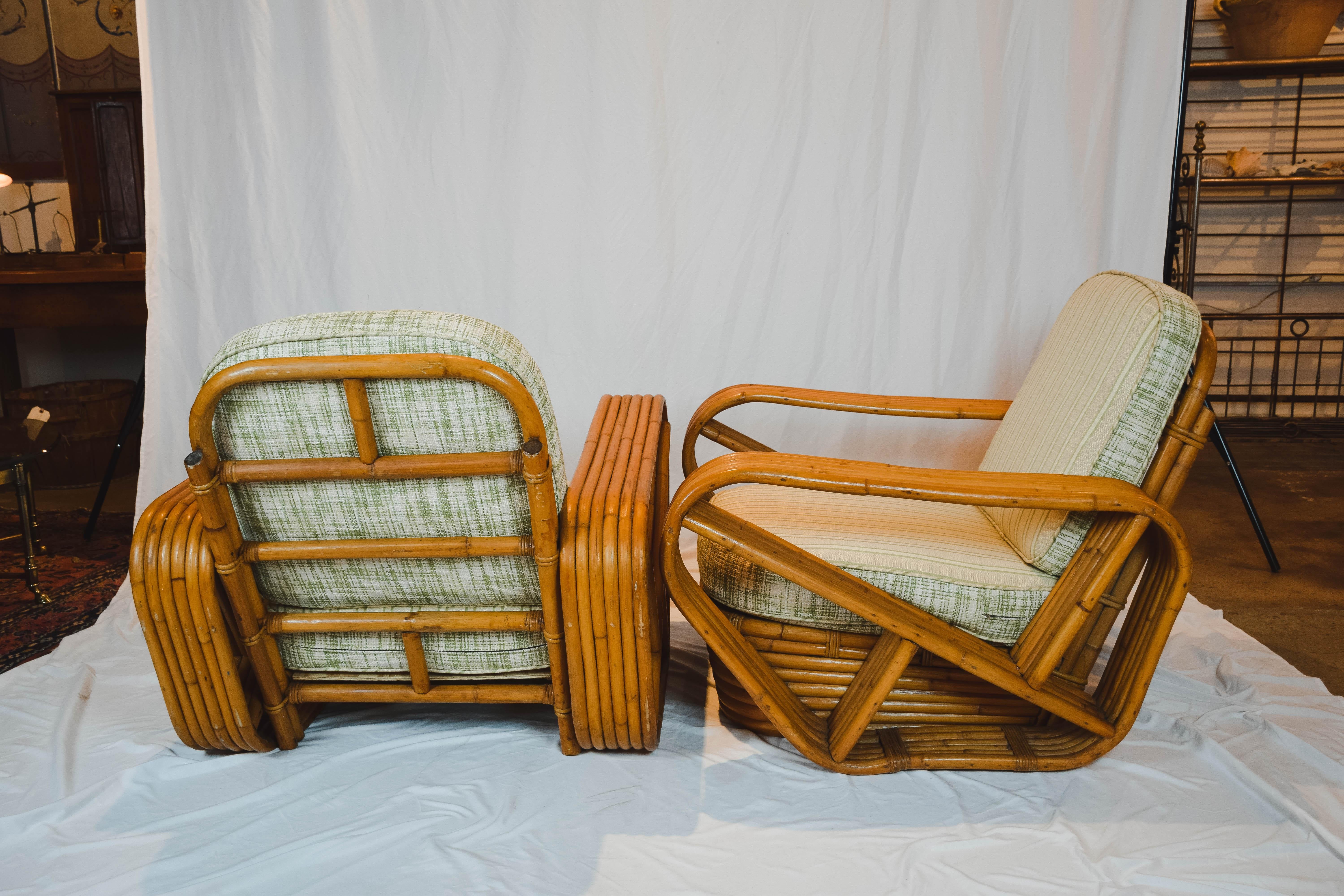 20th Century Pair of Six-Strand Pretzel Lounge Chairs Attributed to Paul Frankl