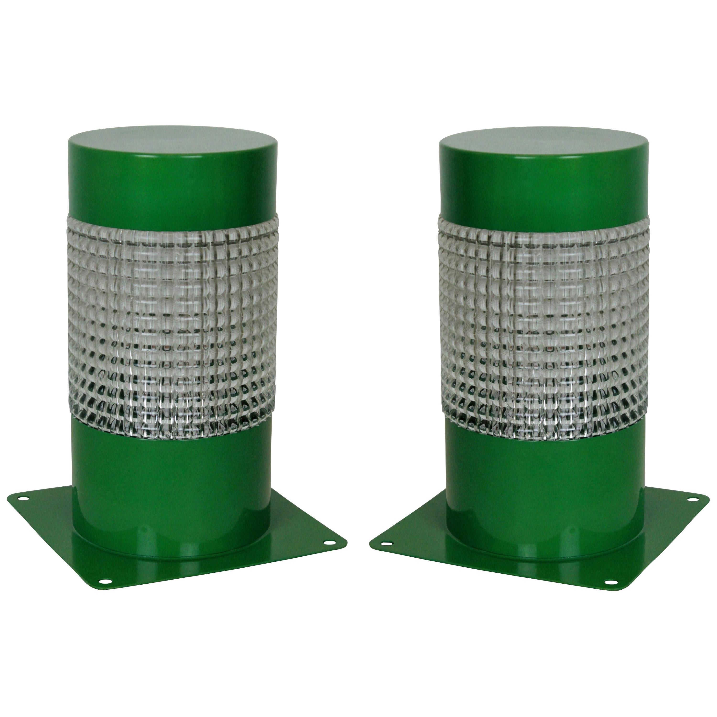 Pair of 1960s Lights in Emerald Green Lacquer