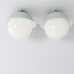 Pair of Sizeable Paavo Tynell Outdoor/Indoor Industrial style lamps, Idman 1950s