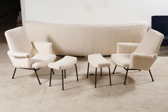 Pair of SK660 Armchairs by Pierre Guariche with Footstools, 1953