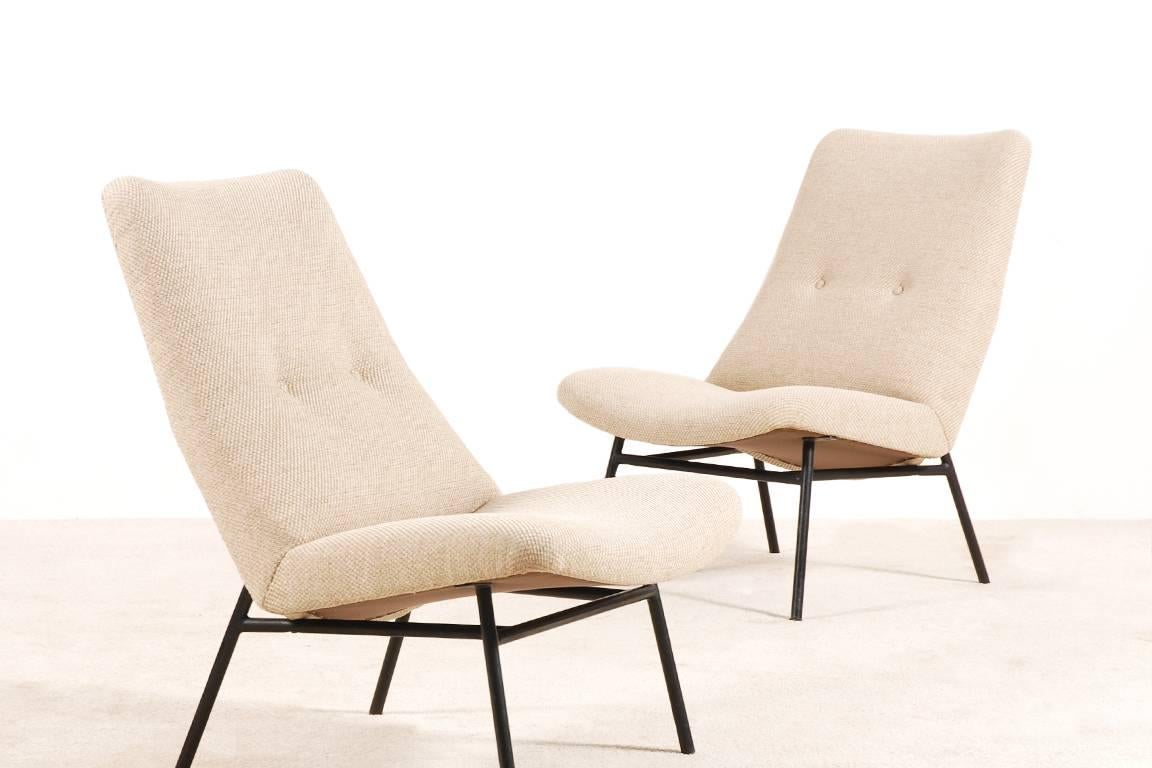 French Pair of SK660 Armchairs by Pierre Guariche, 1953