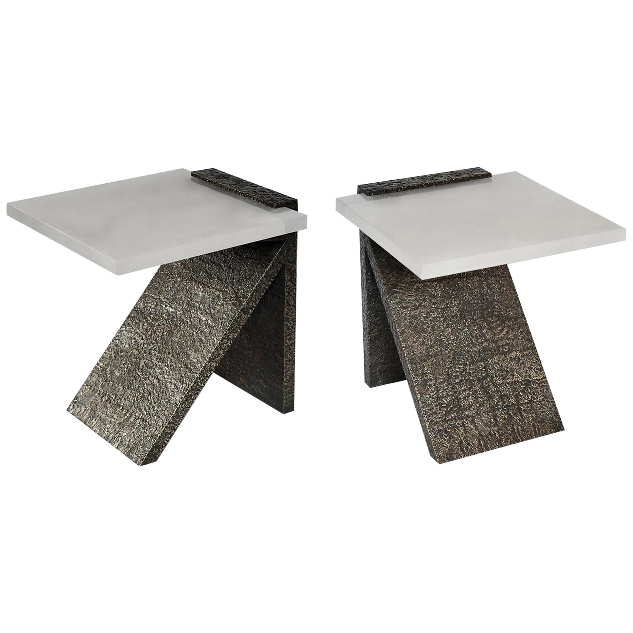 SKC Rock Crystal Side Tables by Phoenix at 1stDibs