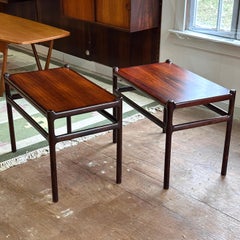 Paire de tables d'appoint squelettiques en bois de rose de Johannes Andersen