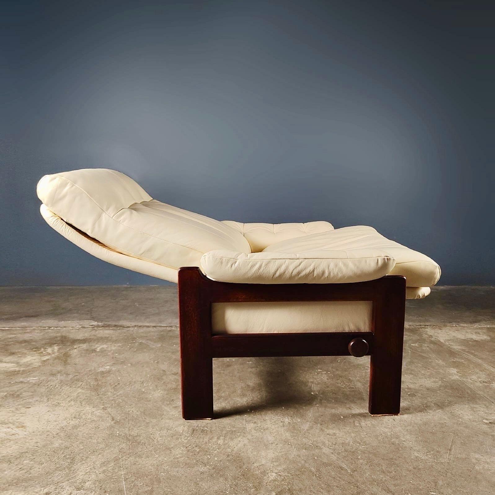 Metal Pair Of Skippers Møbler Durup Atlanta Leather Reclining Lounge Chairs Footstool