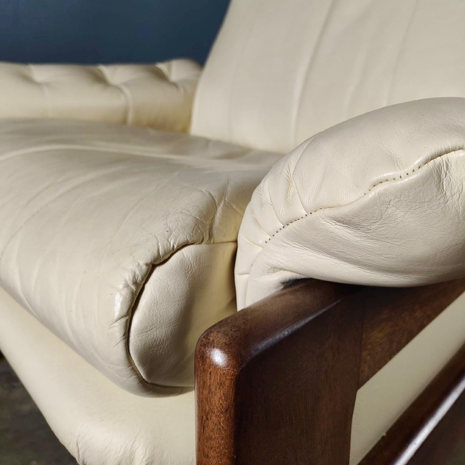 Pair Of Skippers Møbler Durup Atlanta Leather Reclining Lounge Chairs Footstool 2