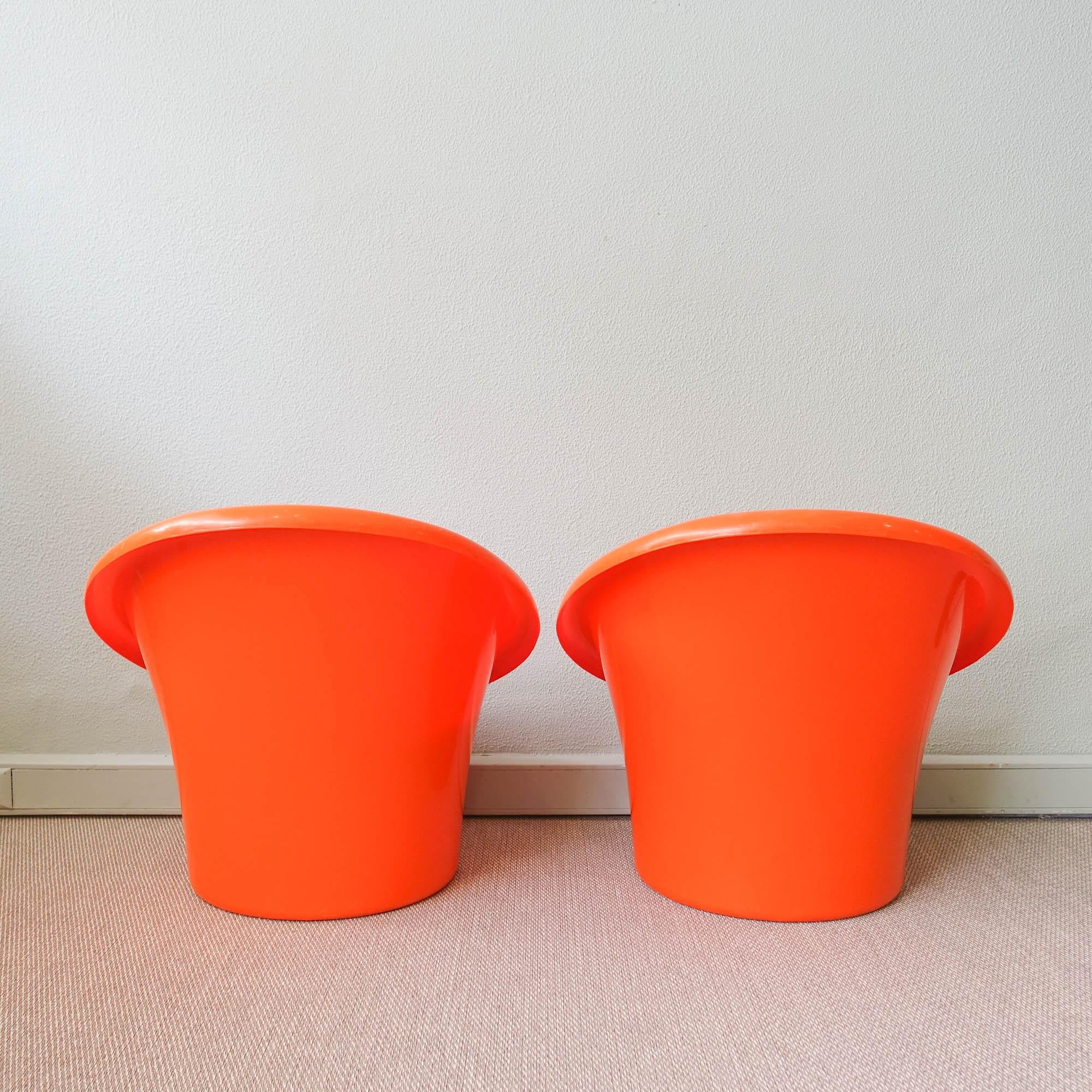 Mid-Century Modern Pair of Skopa Chairs by Ole Gjerlov-Knudsen & Torben Lind, for Orth Plast/ IKEA