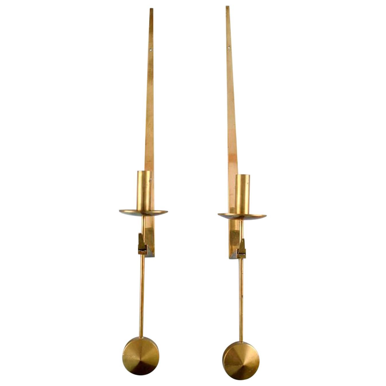 Pair of Skultuna, Sweden, Brass Candlesticks Model 1607