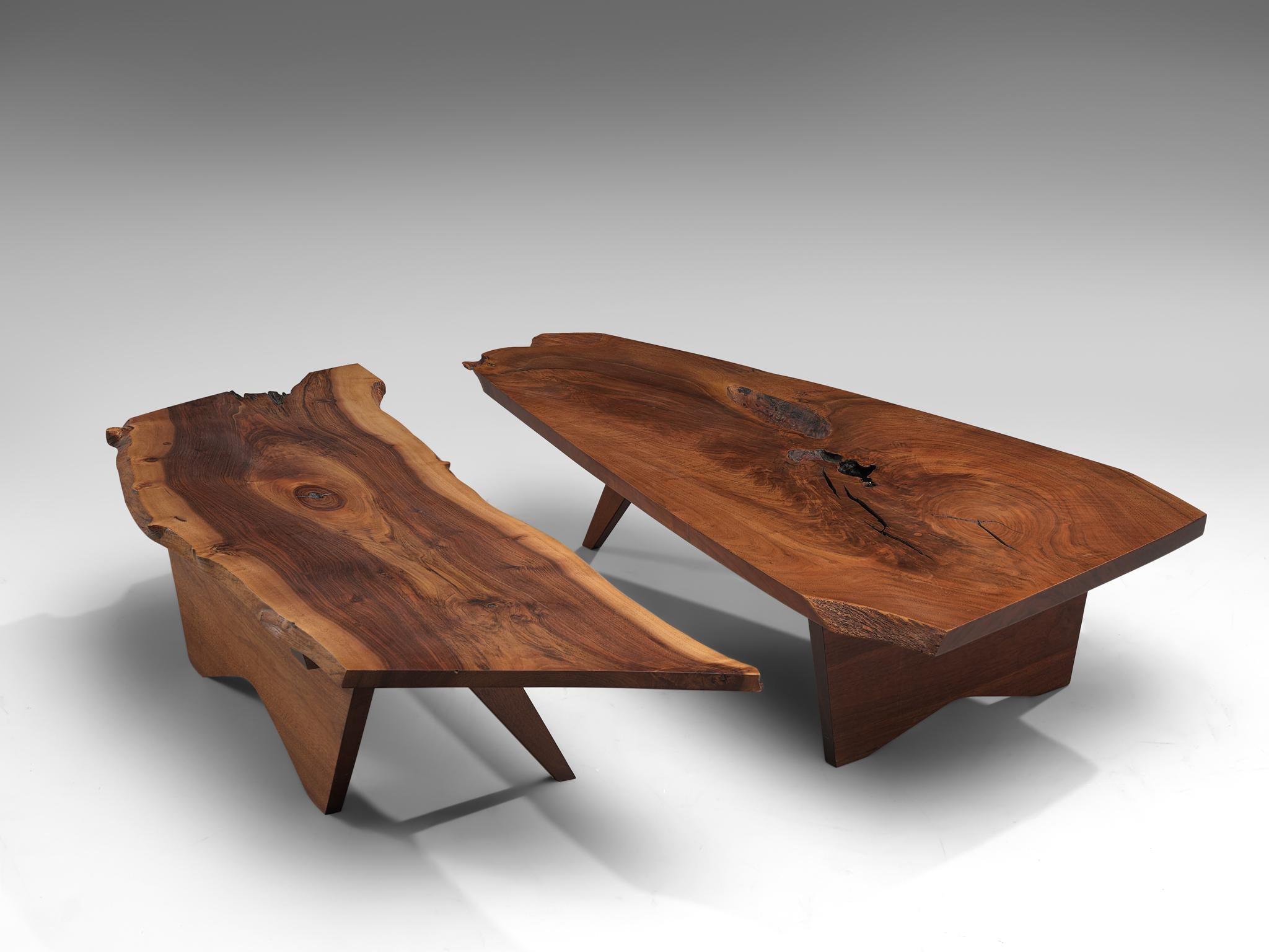 Mid-Century Modern Pair of Slab Coffee Tables by George Nakashima