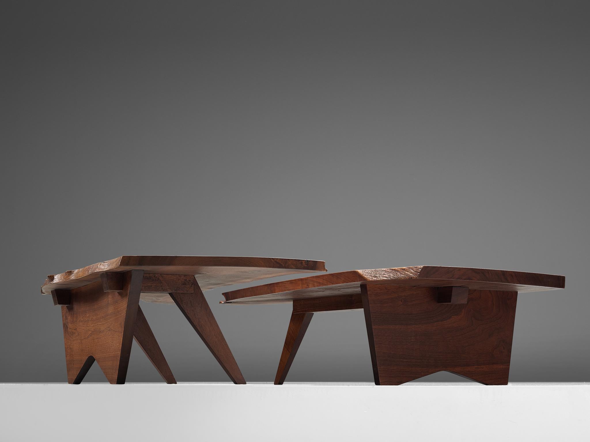 American Pair of Slab Coffee Tables by George Nakashima
