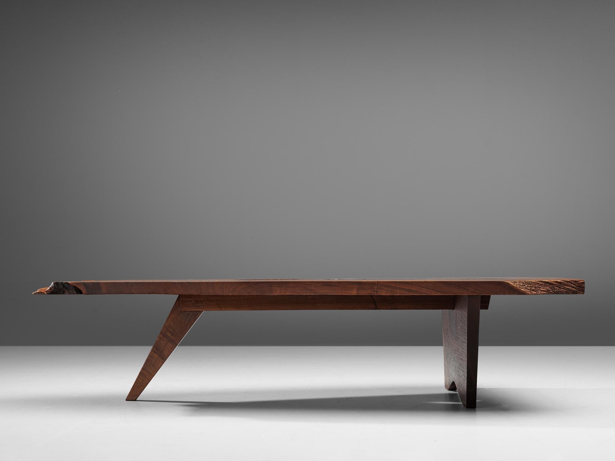 Walnut Pair of Slab Coffee Tables by George Nakashima