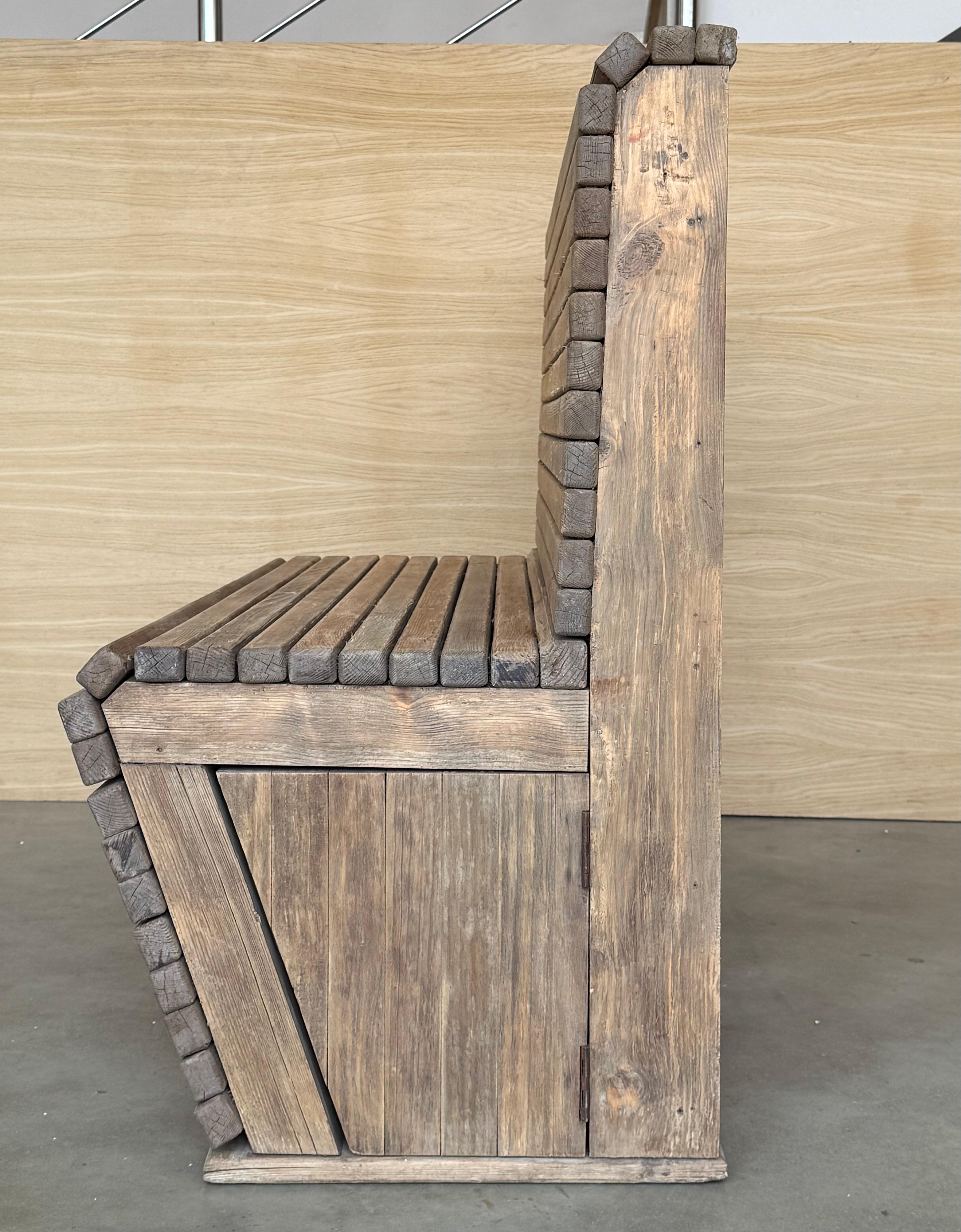 Pair of Slabs Benches in Solid Pine 