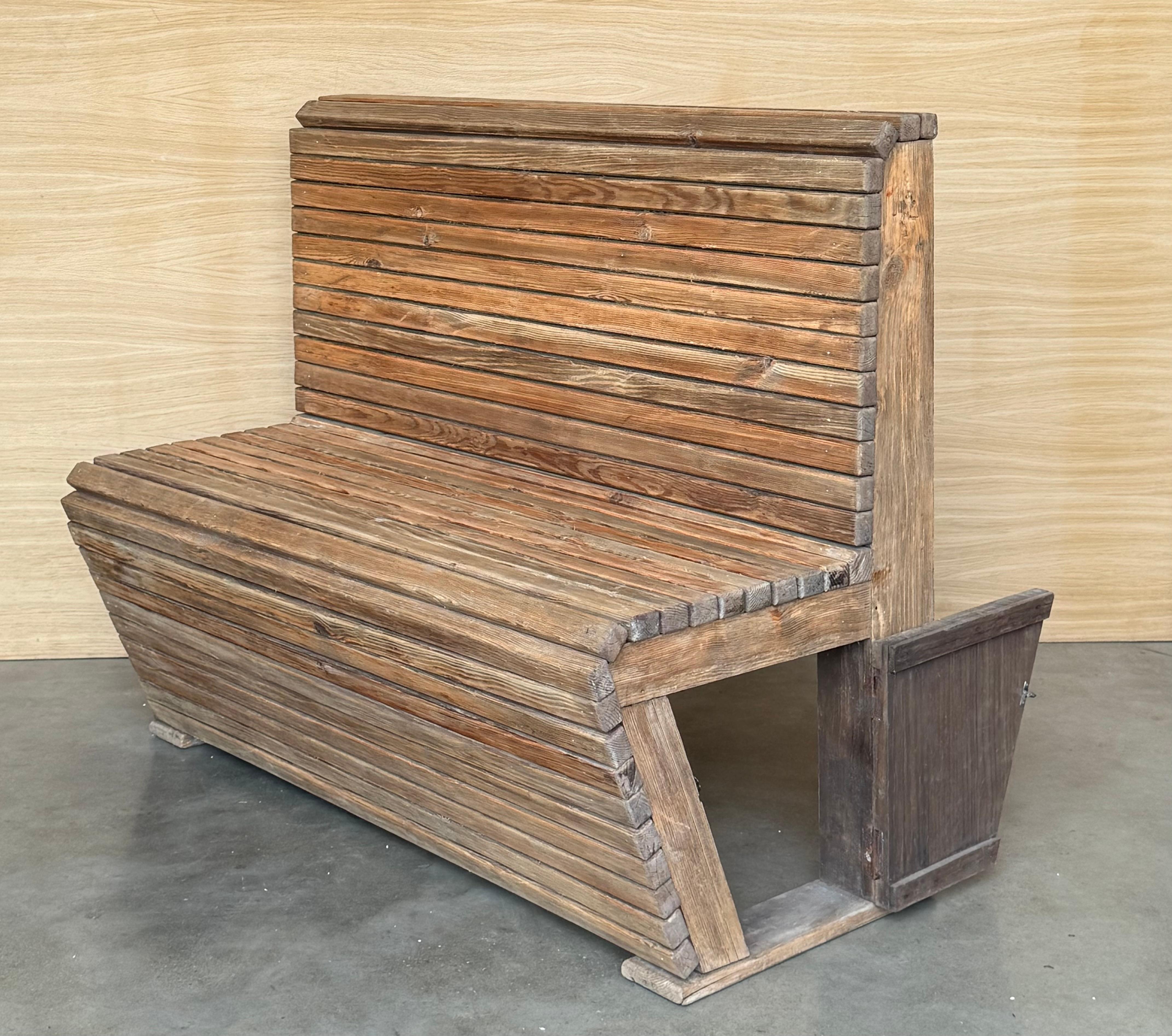 Pair of Slabs Benches in Solid Pine 
