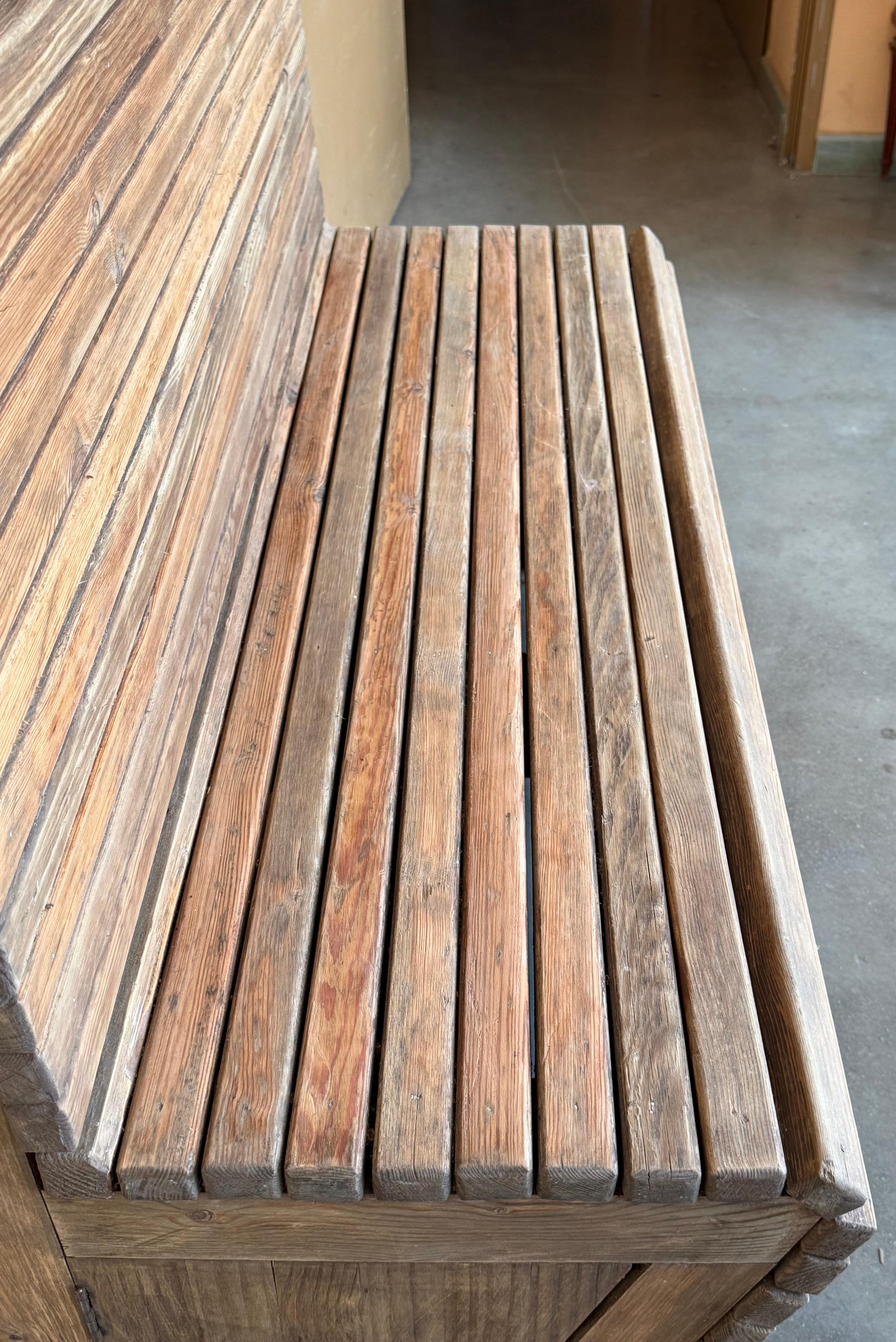 Pair of Slabs Benches in Solid Pine 