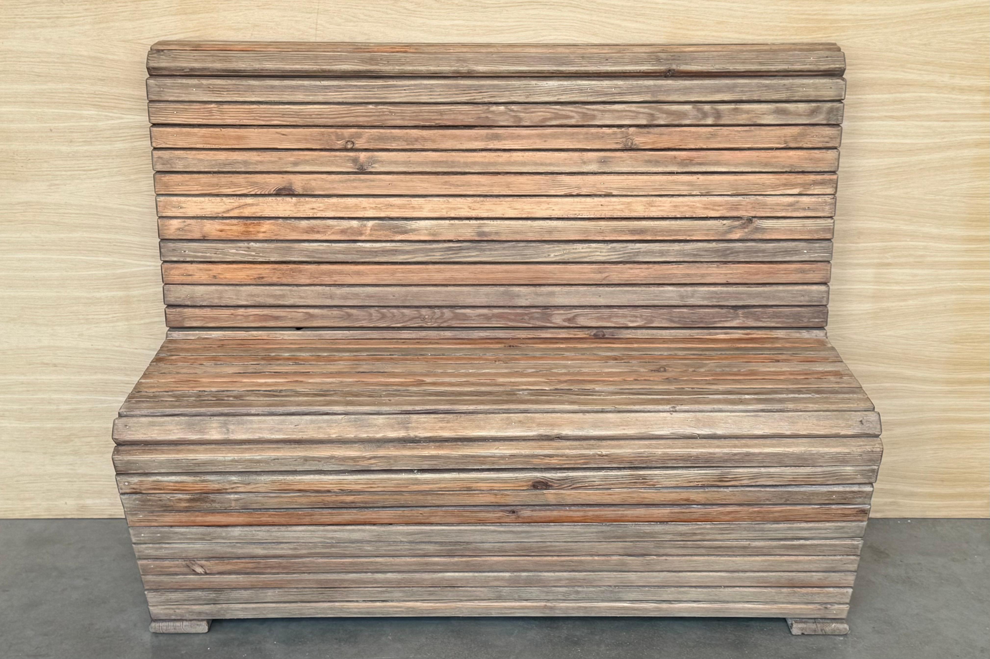 Pair of Slabs Benches in Solid Pine 