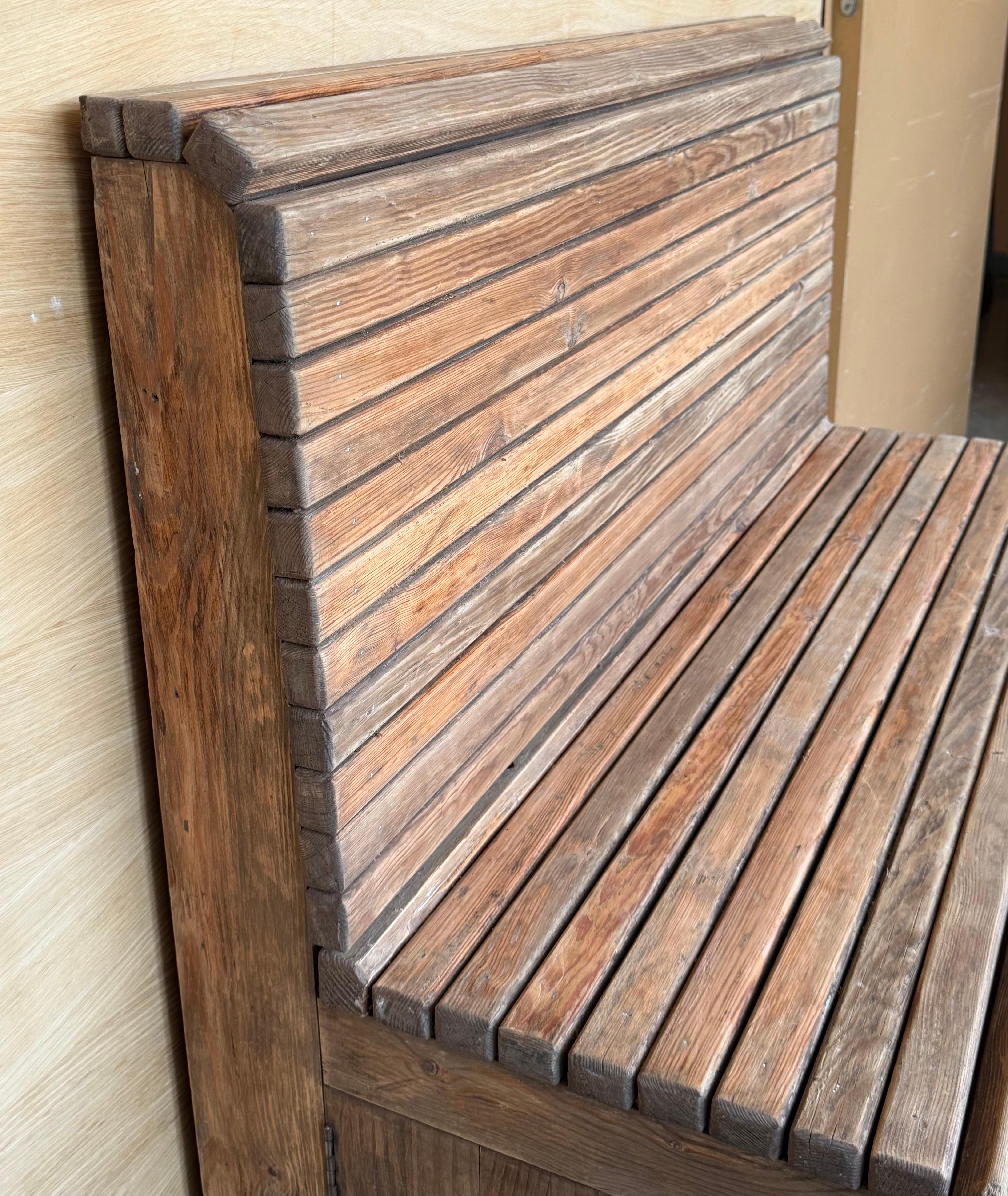 Pair of Slabs Benches in Solid Pine 