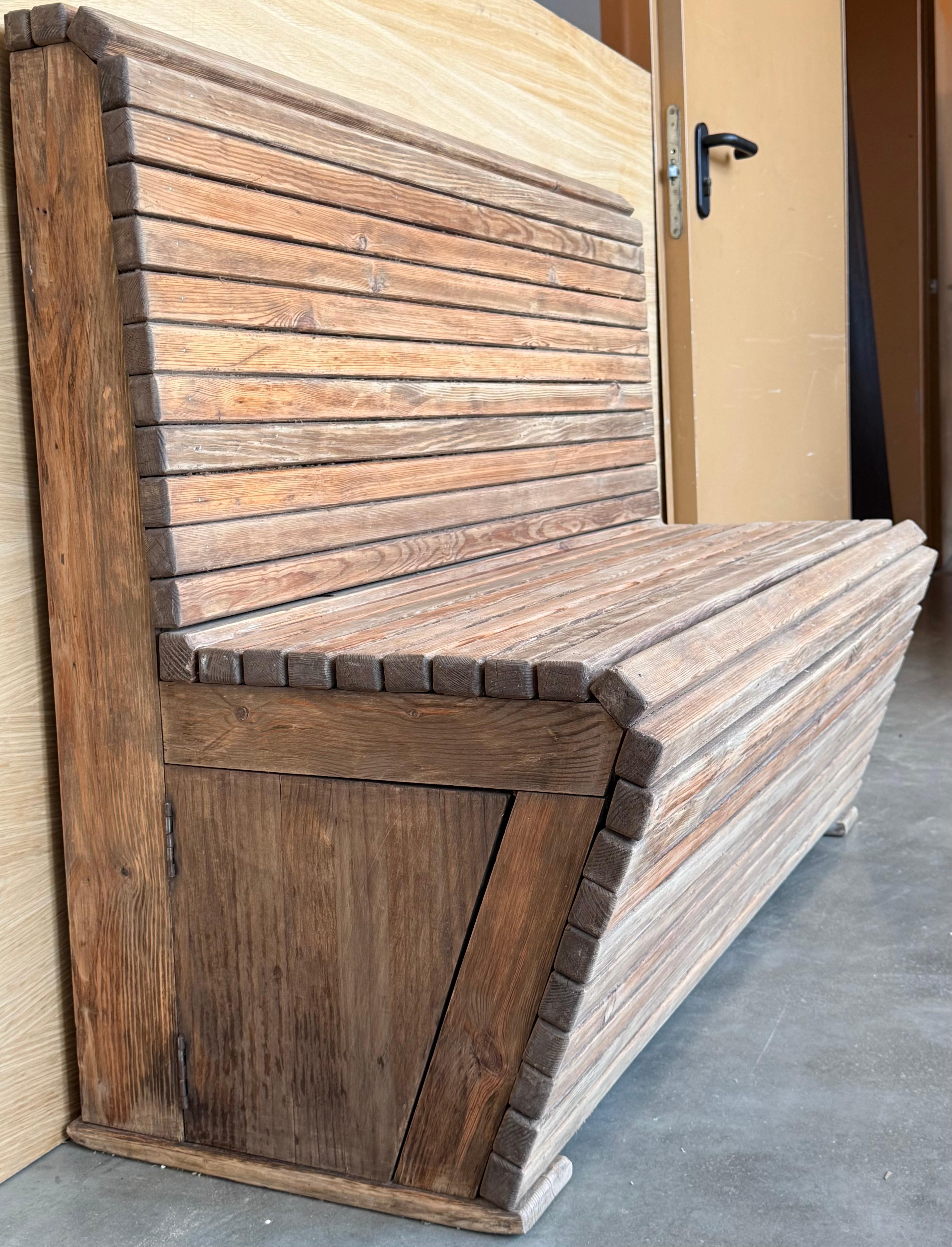 Pair of Slabs Benches in Solid Pine 