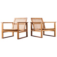 Pair of "Slædestolen" Børge Mogensen Easy Chairs 2256, 1960s