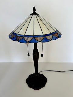 Pair of Slag Glass Table Lamps