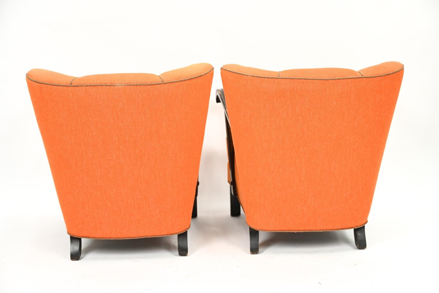 Pair of Slagelse Danish Channel-Back Lounge Chairs 3