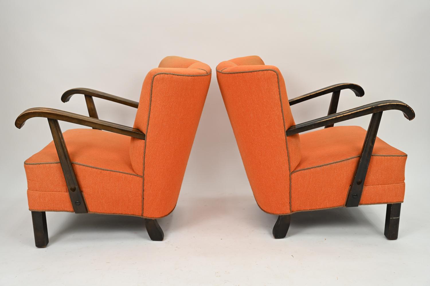 Pair of Slagelse Danish Channel-Back Lounge Chairs 4