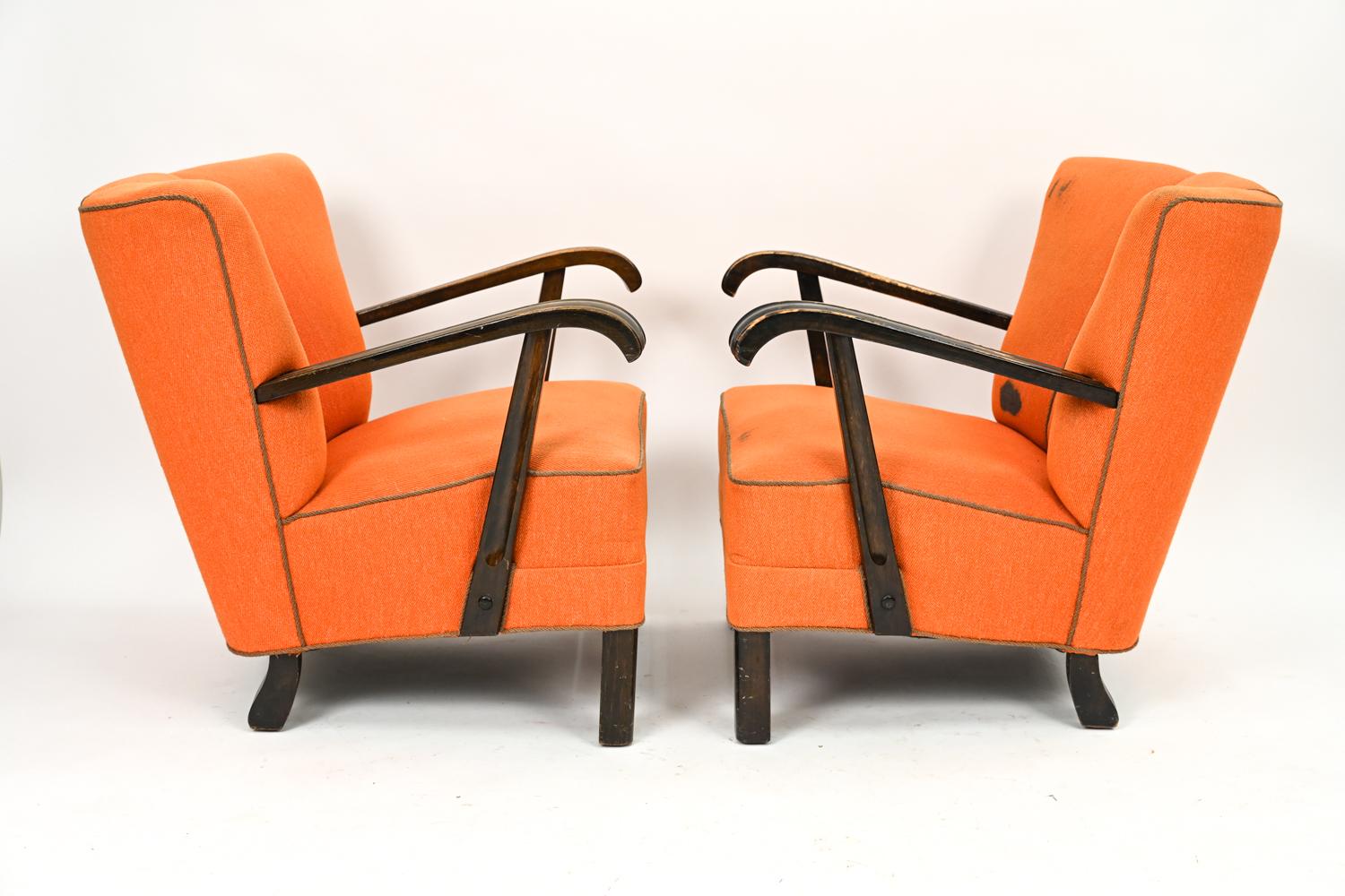 Pair of Slagelse Danish Channel-Back Lounge Chairs 2