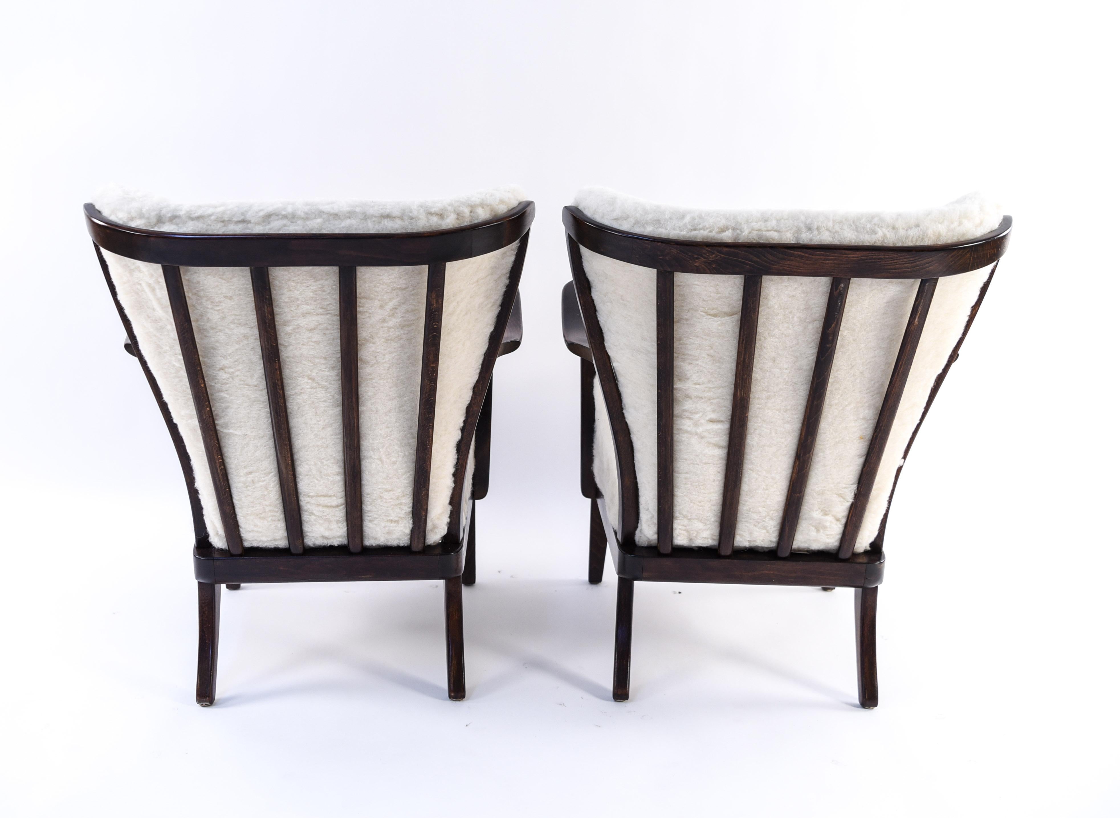 Pair of Slagelse Model 177 Lounge Chairs in Lamb's Wool 5