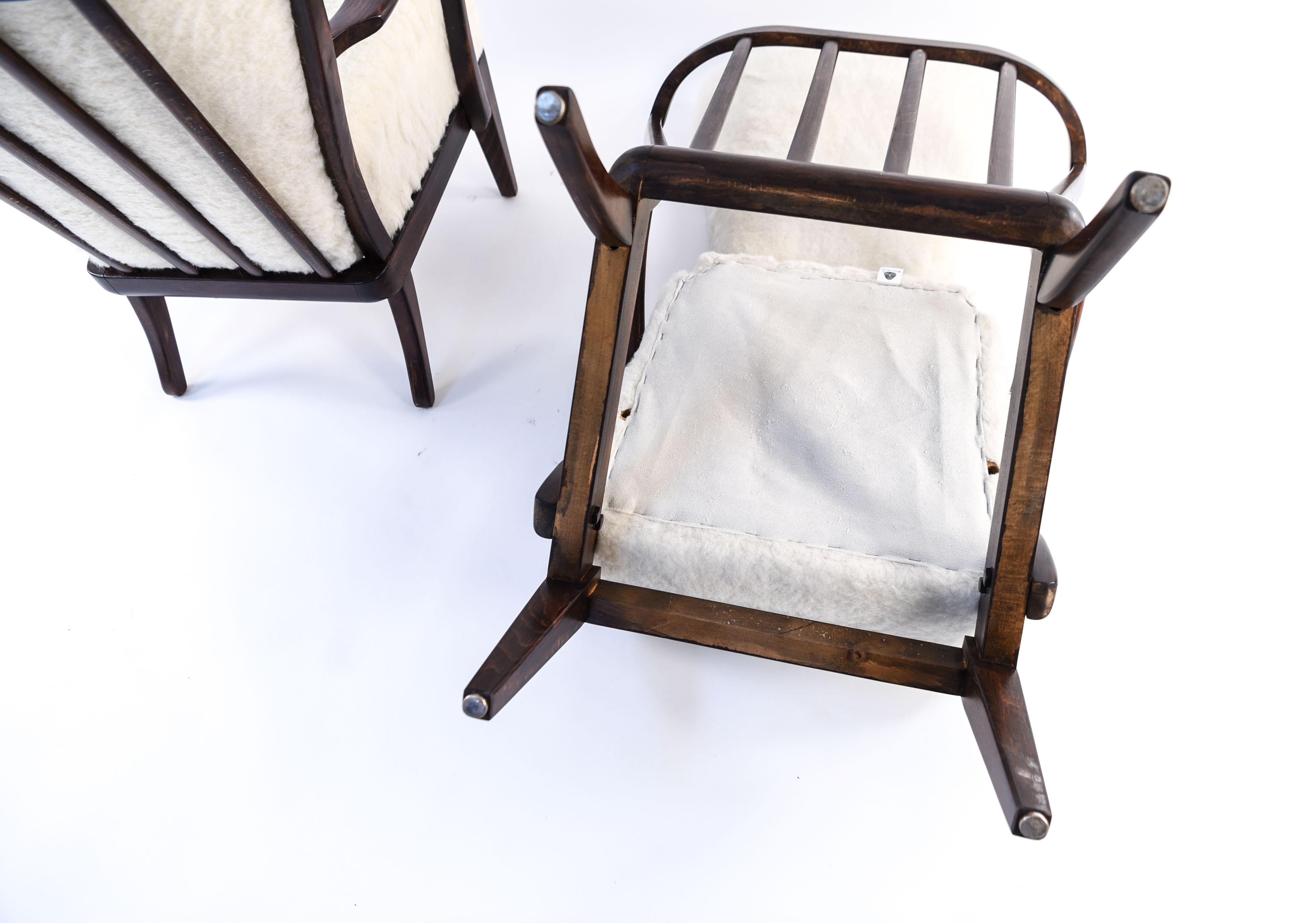 Pair of Slagelse Model 177 Lounge Chairs in Lamb's Wool 8
