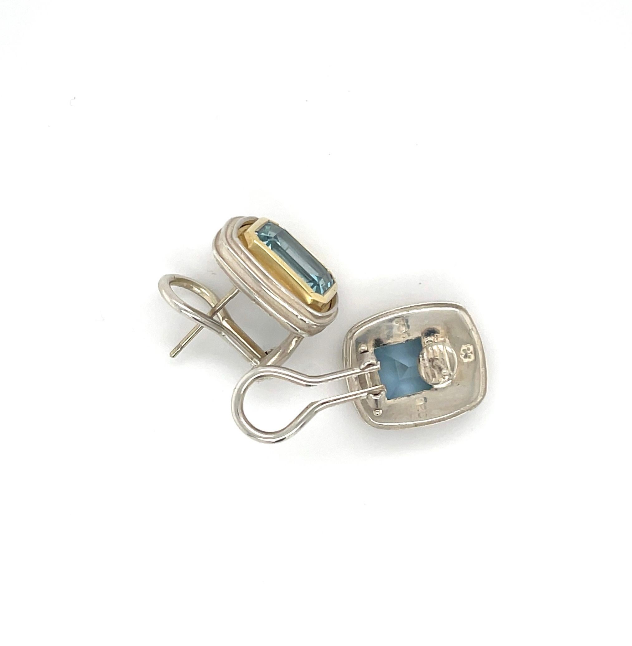 Pair Of Slane & Slane 18k Gold & Sterling Silver Earrings.


D: 0-1/2”x0-9/16”