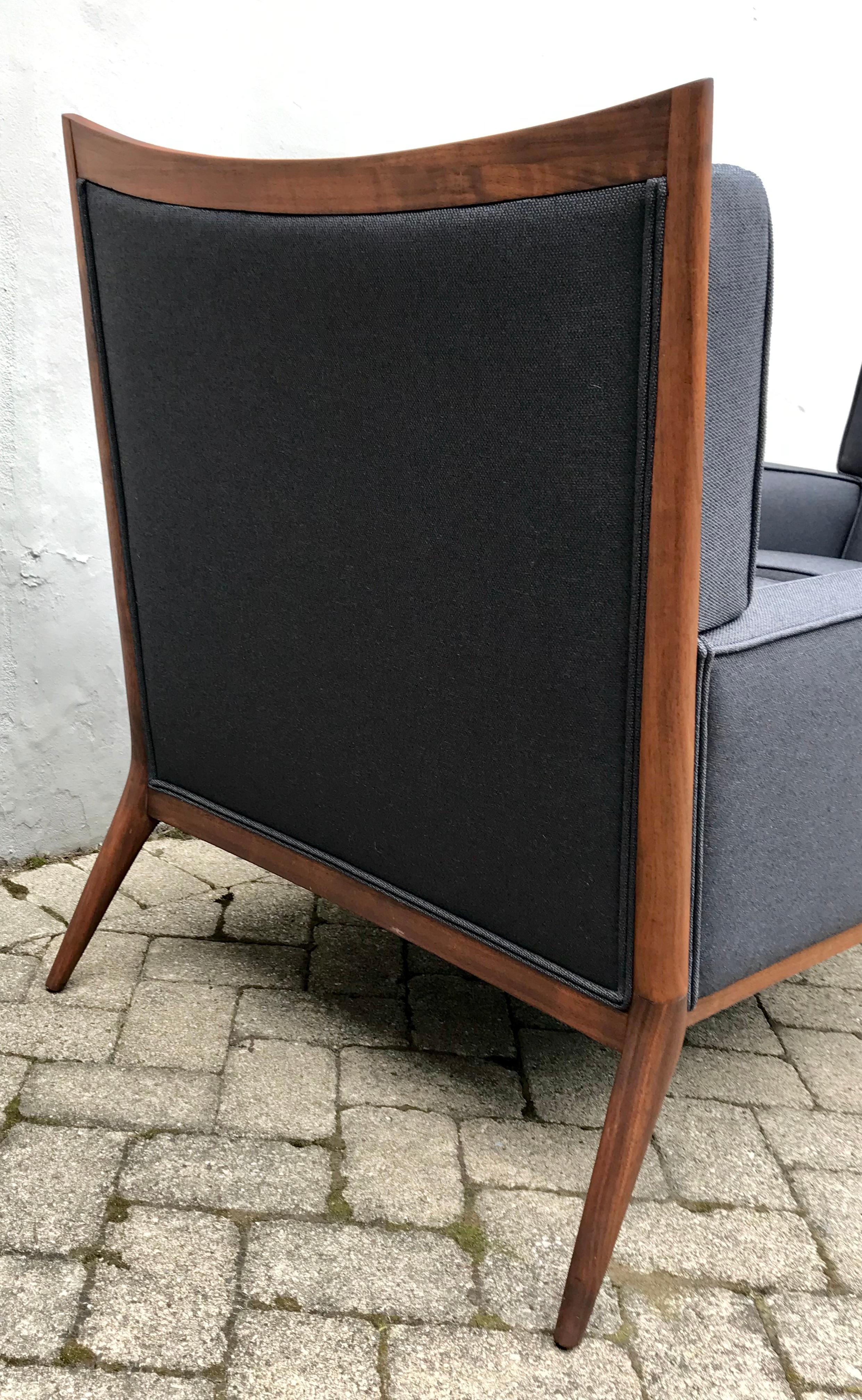 Pair of Slate Grey Paul McCobb Lounge Club Chairs for Directional, 1950's 1