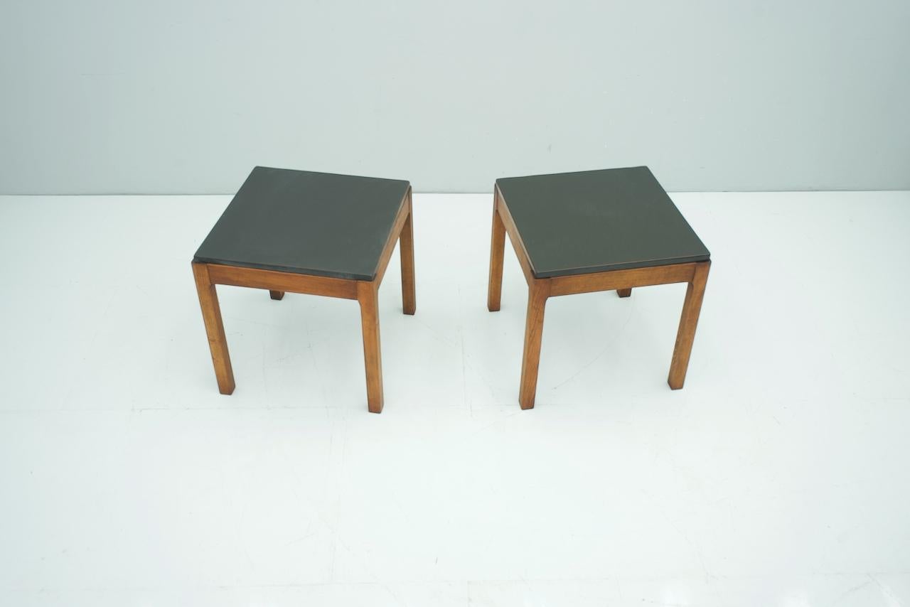 Mid-Century Modern Pair of Slate Side Tables, 1950s