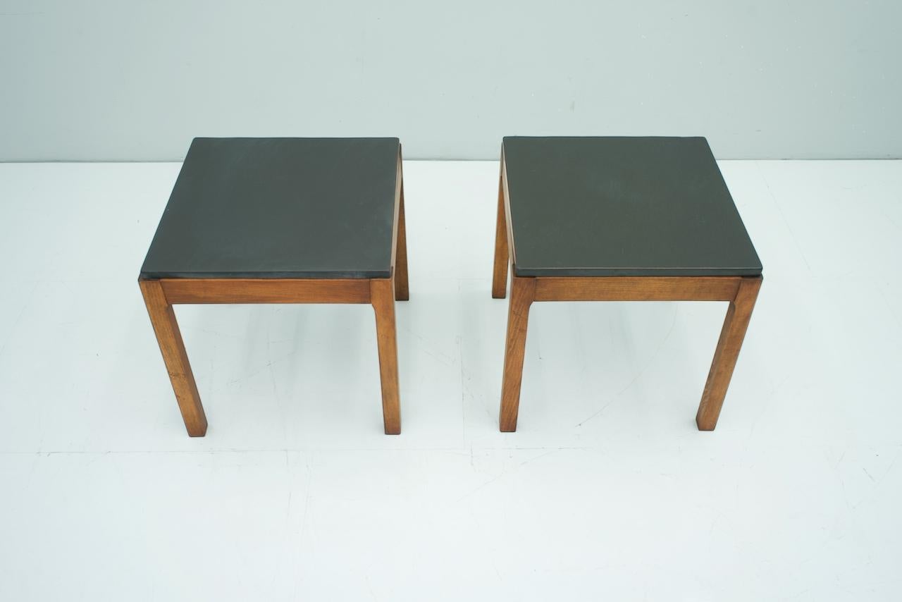 Mid-20th Century Pair of Slate Side Tables, 1950s
