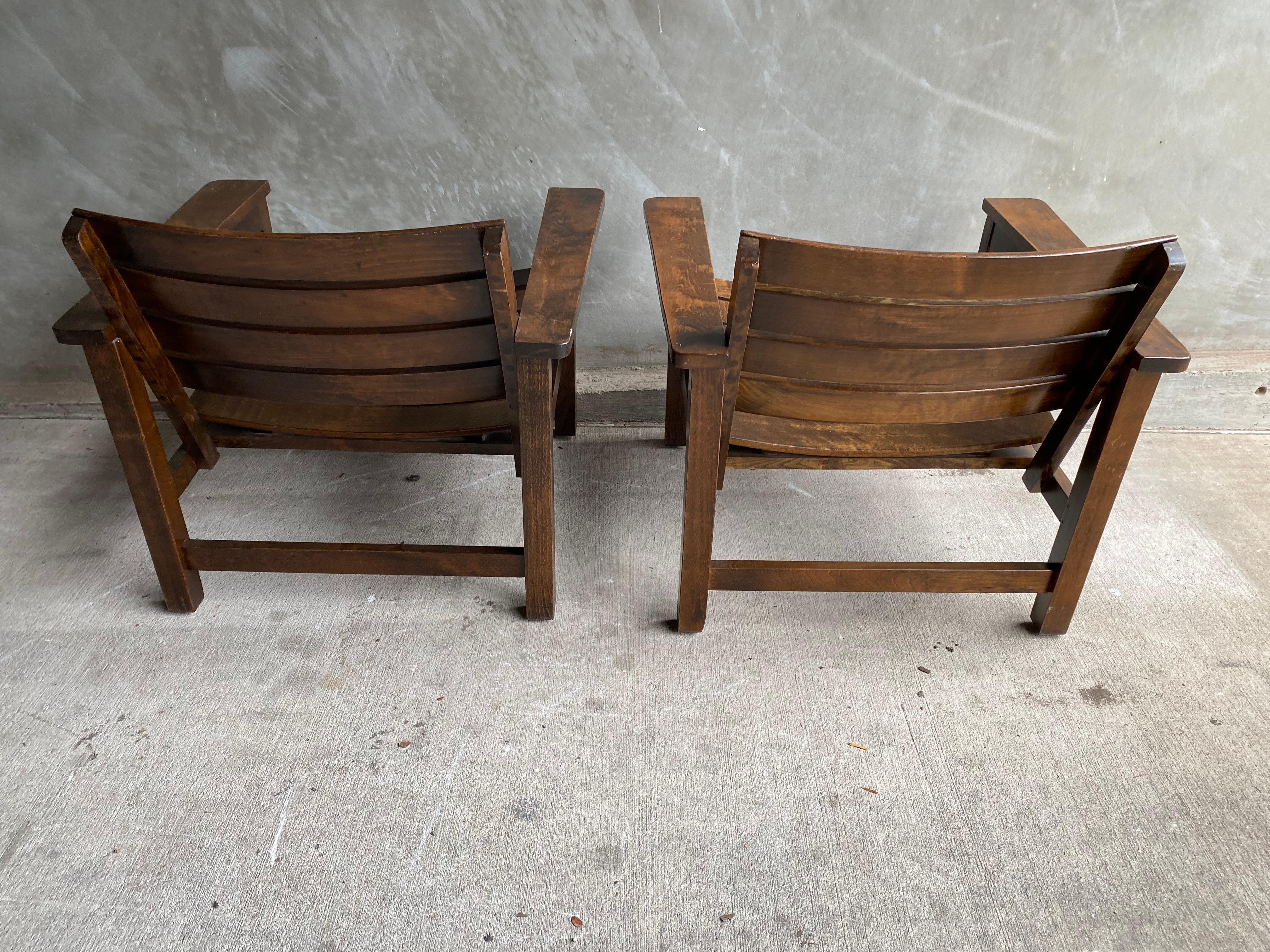 Pair of Slatted Armchairs, France, 1950's 2