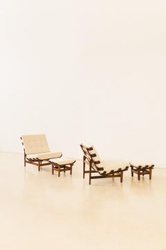 Pair of Slatted Lounge chairs, Móveis de Madeira Pailar, 1960s Brazilian design