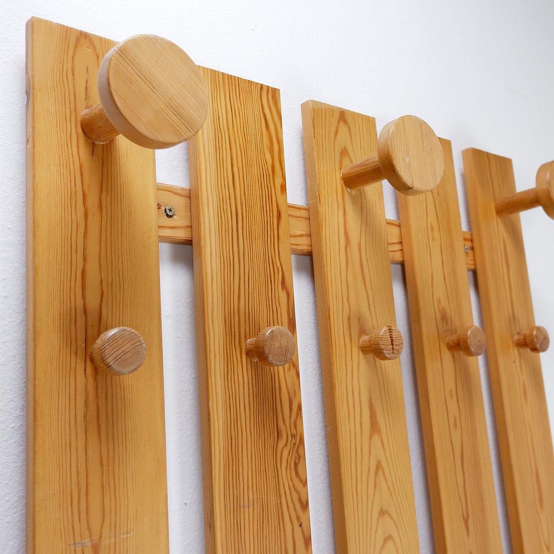 Pair of Slatted Wall Coat Racks For Sale 4