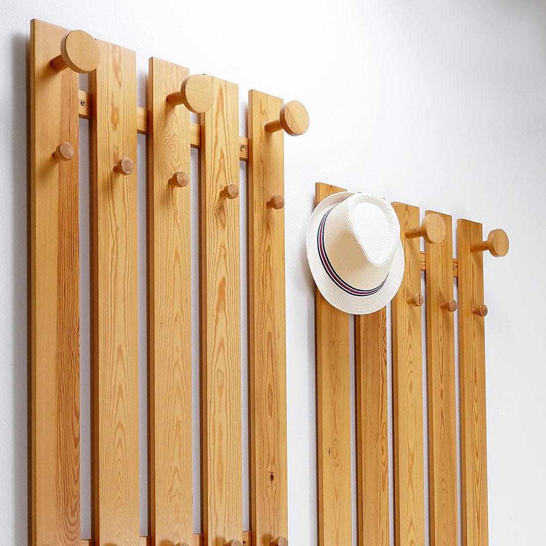 Pair of Slatted Wall Coat Racks For Sale 5